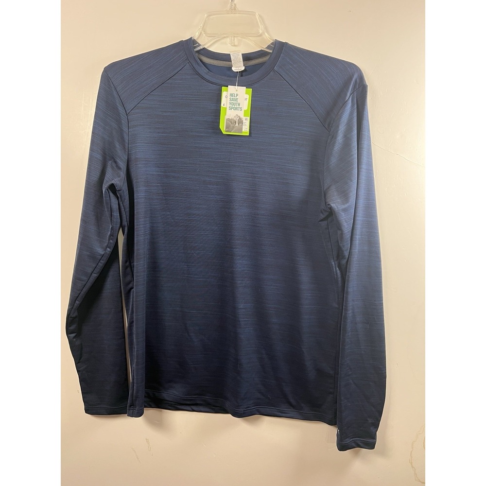 DSG Mens Movement LS Crew‎ Team  Navy Blue Single Dye Training Shirt Small no2